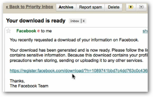 Письмо: ваш файл для загрузки готов