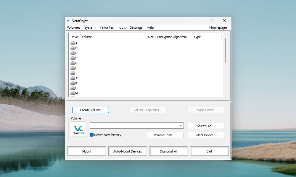 главная страница шифрования