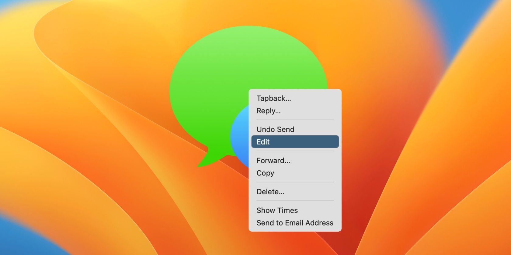 Редактирование и отмена сообщений в Messages на Mac