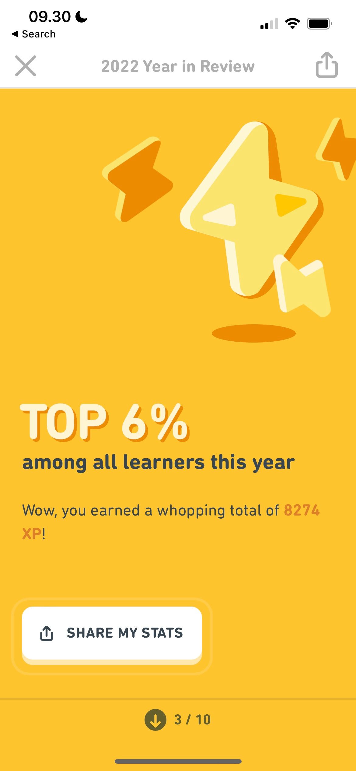 Накопленные XP в Duolingo