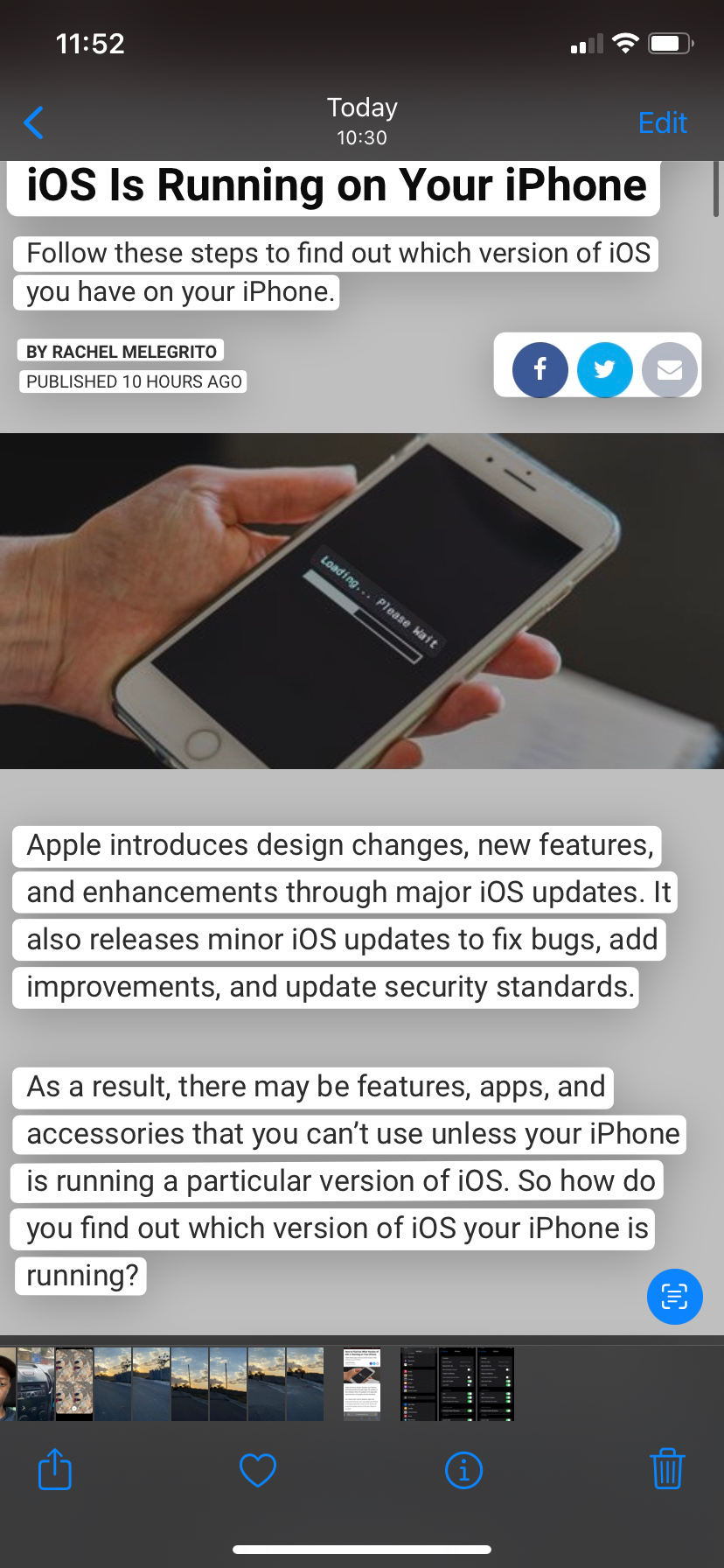 Using Live Text to select text in images