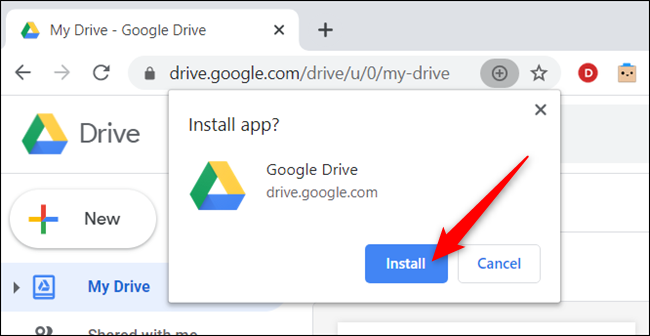 Подтвердите установку, нажав кнопку «Установить».