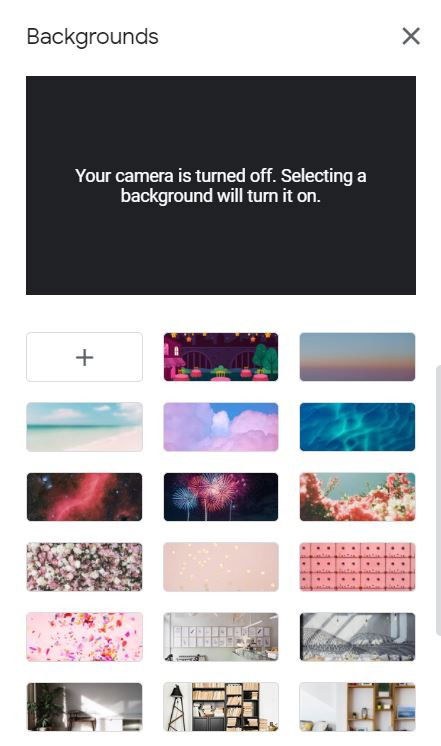 Применённый фон в Google Meet