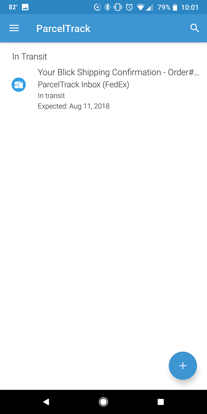 Интерфейс ParcelTrack: входящий почтовый ящик для пересылки писем