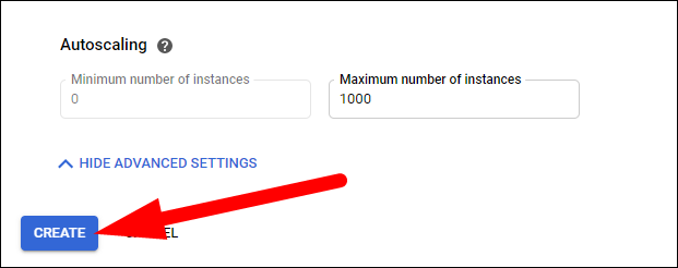 Параметры автоскейлинга