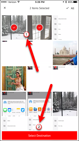 Выбор фото и назначения