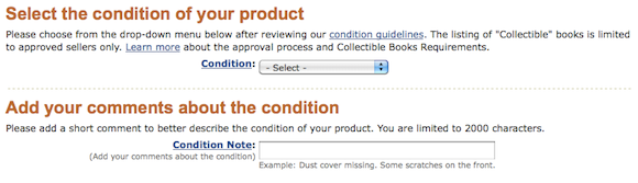 Пример карточки товара и полей для заполнения