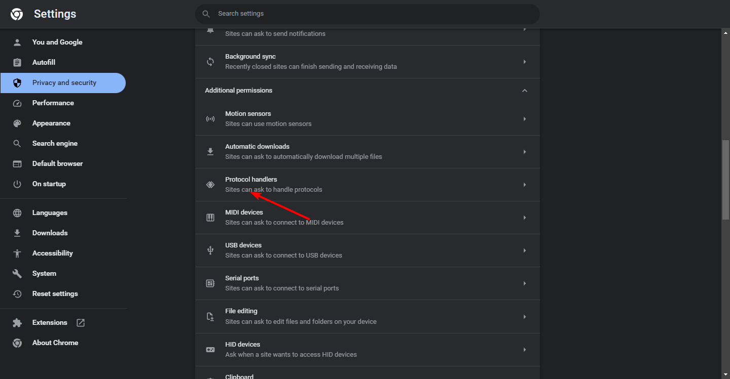 Параметр обработчиков протоколов в Chrome