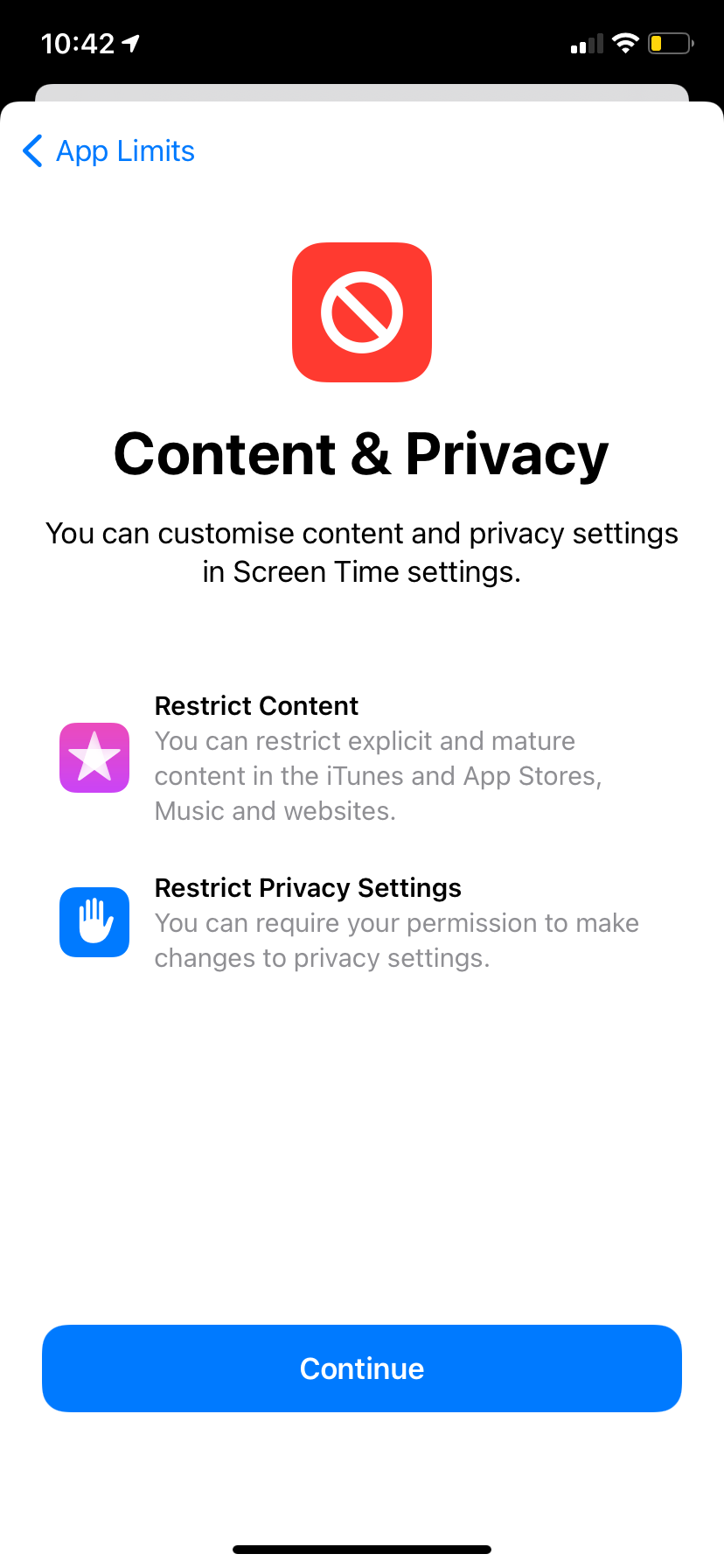 Ограничения контента и конфиденциальности в Экранном времени на iPhone