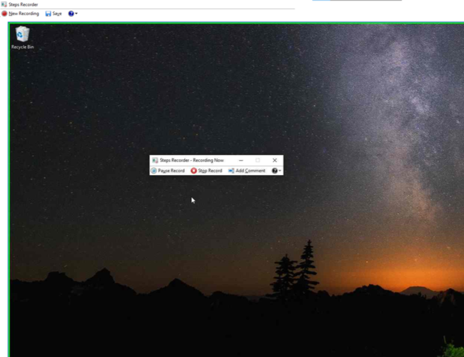Увеличенное изображение шага в Steps Recorder