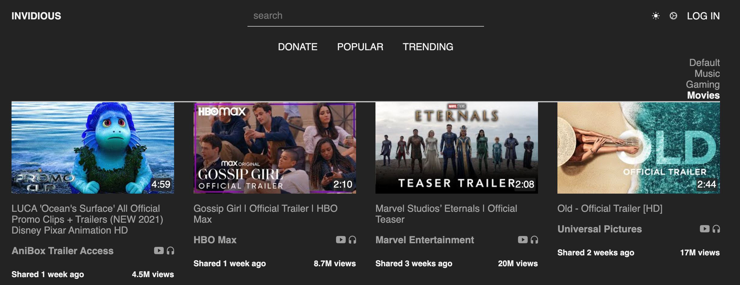 просмотр заблокированных видео в Invidious