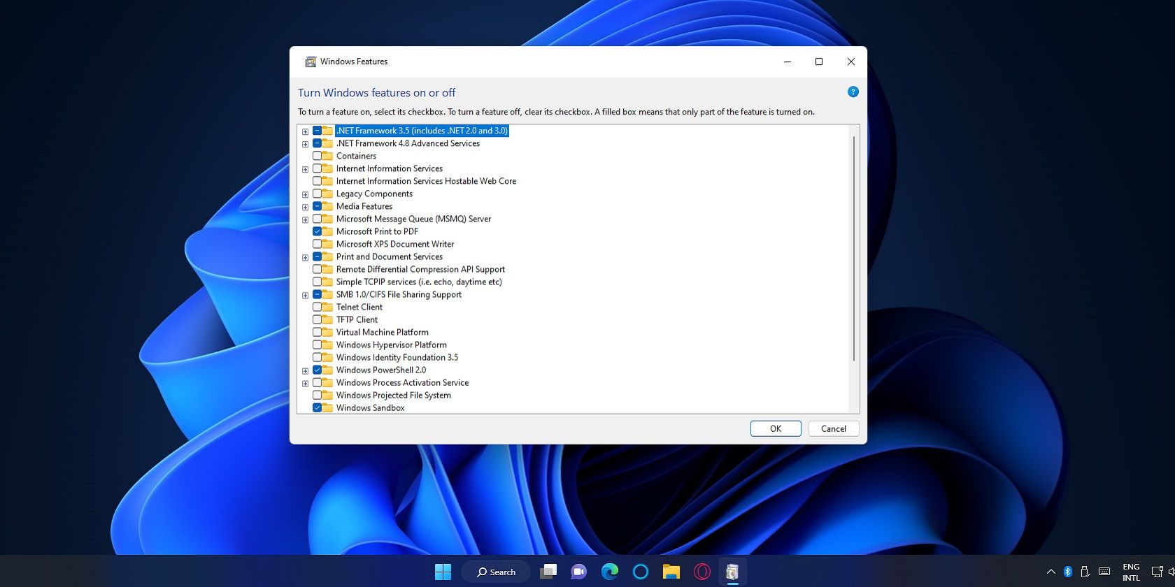 Пустое окно «Компоненты Windows»: как исправить