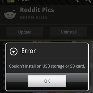 Android端末のエラー画面とSDカードのイメージ