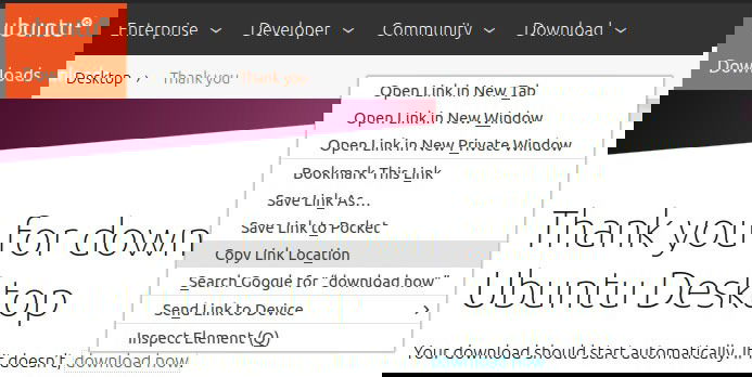 Копирование адреса ссылки для загрузки