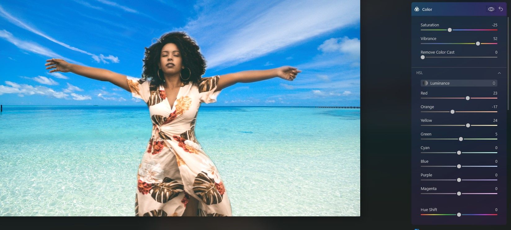 Коррекция HSL для согласования яркости