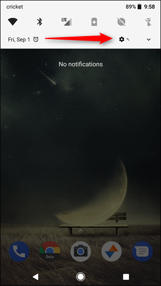 Скриншот: меню настроек Android