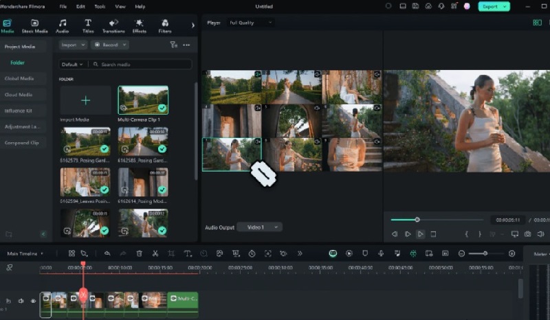 рабочий процесс multicam в Filmora