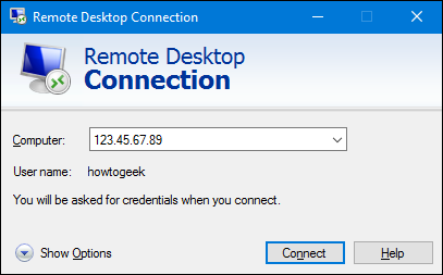 Подключение к публичному IP через Remote Desktop