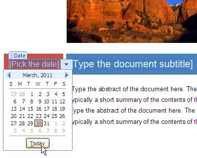 Выбор даты 'сегодня' для обновляемого документа