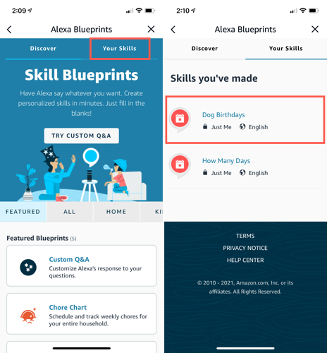 Перейдите в Blueprints и откройте вкладку Your Skills для редактирования
