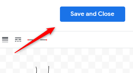 Кнопка Сохранить и закрыть в редакторе Рисунок