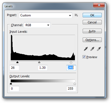 Результат после сглаживания и уровней