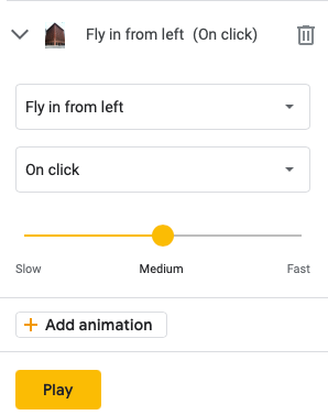 Настройка анимации и предпросмотр