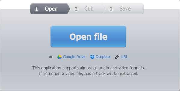 Интерфейс с ползунками для выбора фрагмента на mp3cut.net