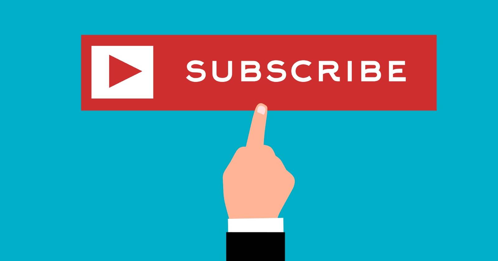 Кнопка подписки YouTube нажимается рукой