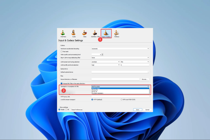 Иллюстрация ошибки 0xc10100be при воспроизведении видео