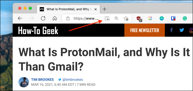 Нажмите кнопку Immersive Reader в Microsoft Edge