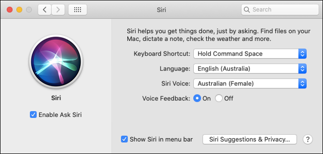 Customize Siri Preferences in macOS