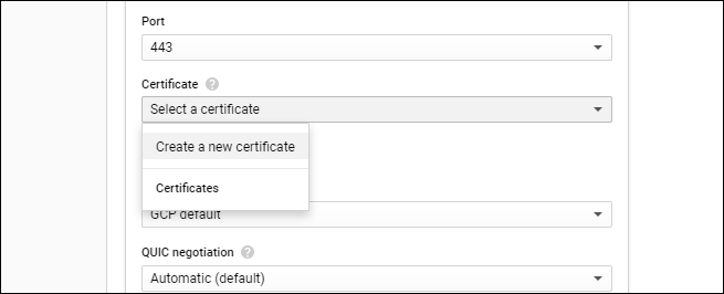создать новый сертификат