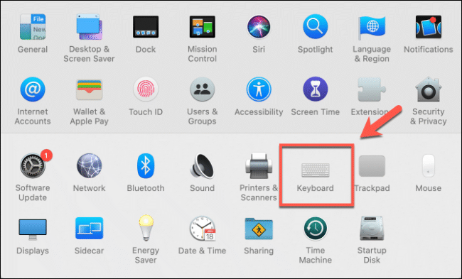 Параметры «Клавиатура» в Системных настройках macOS (иллюстрация ползунков)