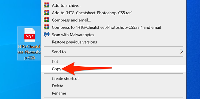 Контекстное меню Проводника с командой 