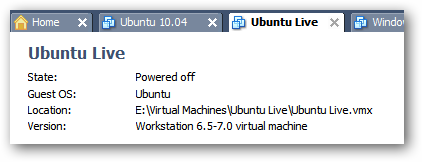 Расположение .vmx файла в программе VMWare Workstation