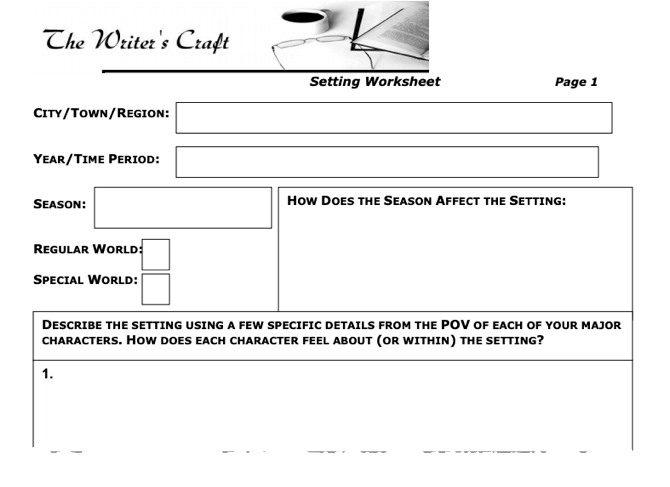 Рабочий лист места действия