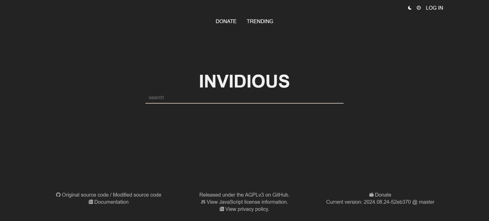 Интерфейс Invidious — фронтенд для YouTube