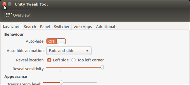 Включение автоскрытия Unity Launcher