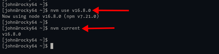 Переключение версий Node.js через nvm