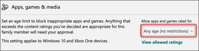 Ограничения по возрасту в Microsoft Family Group