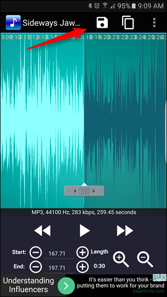 Диалог сохранения нового рингтона в Ringtone Maker с выбором типа файла