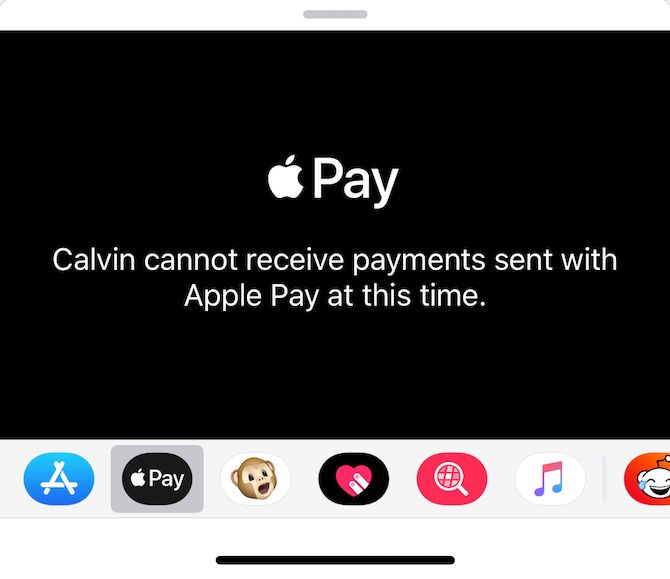 Сообщение о необходимости активации Apple Pay Cash у получателя