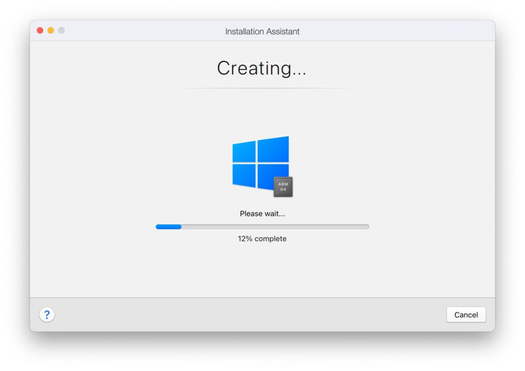 Конфигурация виртуальной машины в Parallels