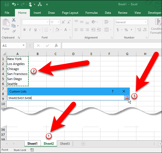 Выделение диапазона с элементами для импорта в пользовательский список