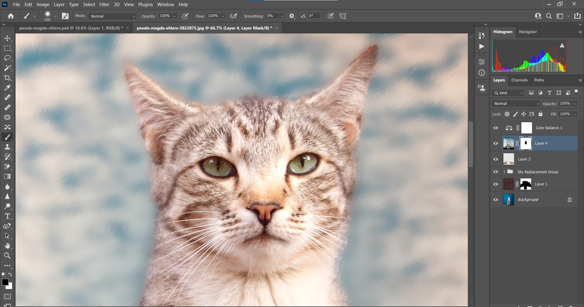 Локальная корректировка эффекта распылённой кисти