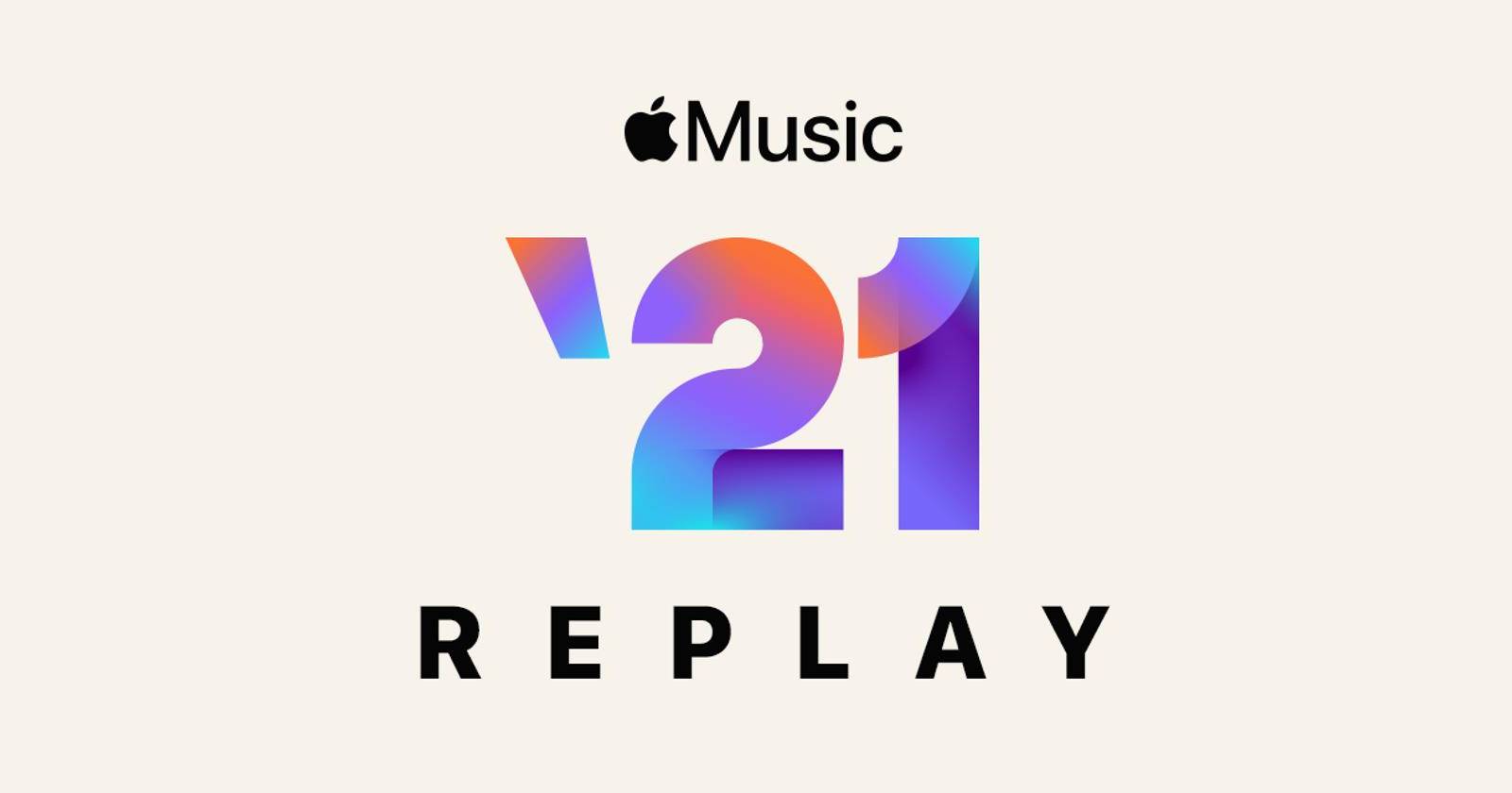 Обложка плейлиста Apple Music Replay 2021 с графикой и элементами интерфейса
