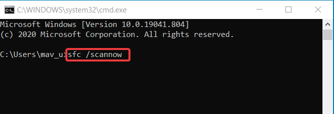Запуск sfc /scannow