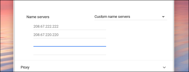 Изменить DNS на Chromebook