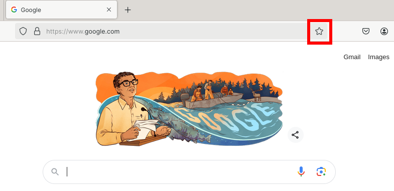 Иконка звёздочки для создания закладки в Firefox.